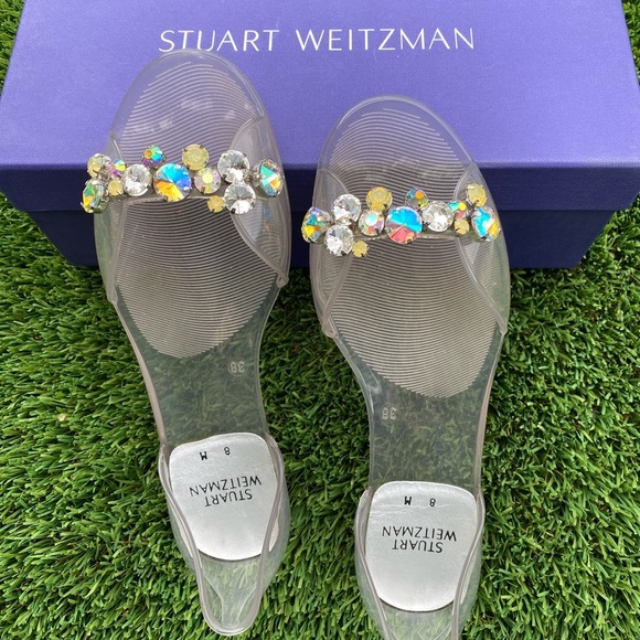 Stuart Weitzman Clear Sandals With Rhinestones size 8 - Picture 5 of 6